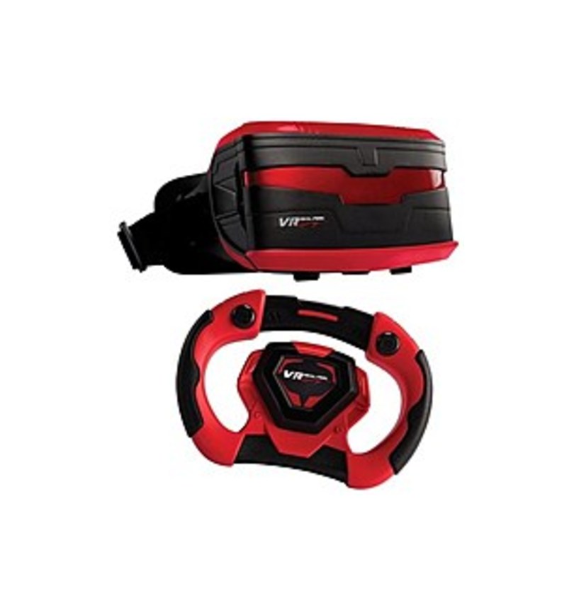VR Entertainment 026753494002 49400 Real Feel Virtual Reality Car Racing Gaming System with Bluetooth Steering Wheel and Headset Goggles Viewer Glasse
