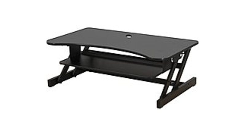 Lorell LLR81974 Sit-To-Stand Monitor Riser - Black