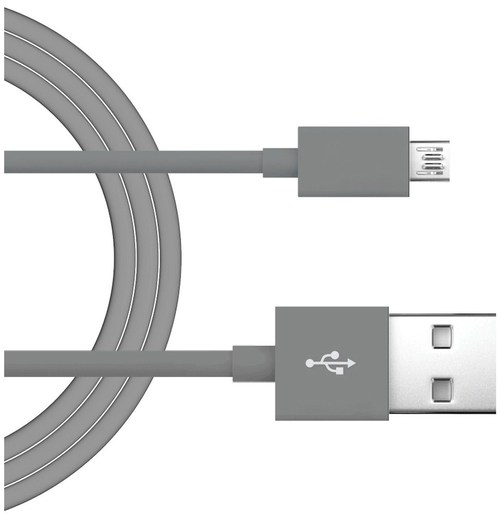 Just Wireless 705954051336 4 Feet Micro USB Charging Cord - Gray