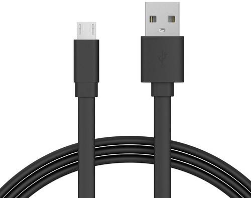Just Wireless 705954051589 6 Feet Micro USB Cable - Flat Black