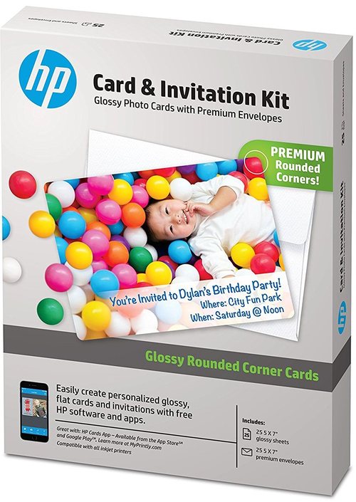 HP K6B84A Cards and Invitation Kit with Envelopes - 5x7-inch - 25 Sheets
