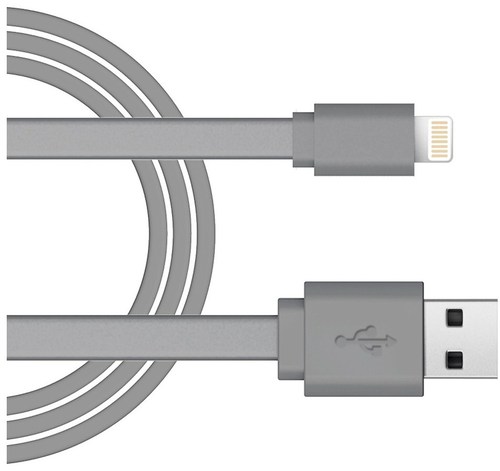 Just Wireless 705954051404 3 Feet Braided 8 Pin Lightning to USB Charge and Sync Cable - Gray