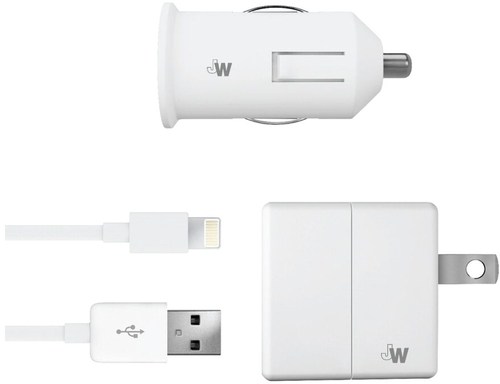 Just Wireless 705954200024 Car and Home Charger Combo for iPhone 5/6/7 - White