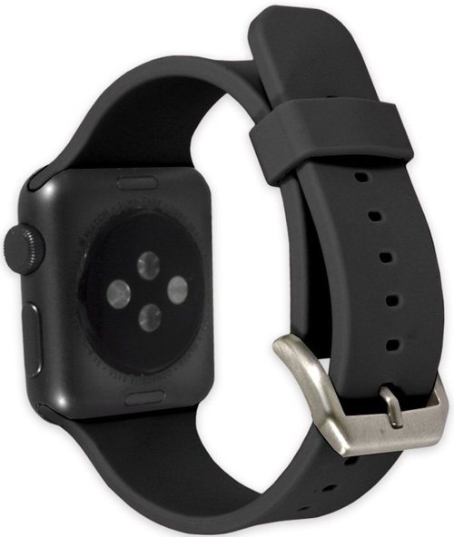 End Scene CO9212 1.5-inch Silicone Band for Apple Watch - Black