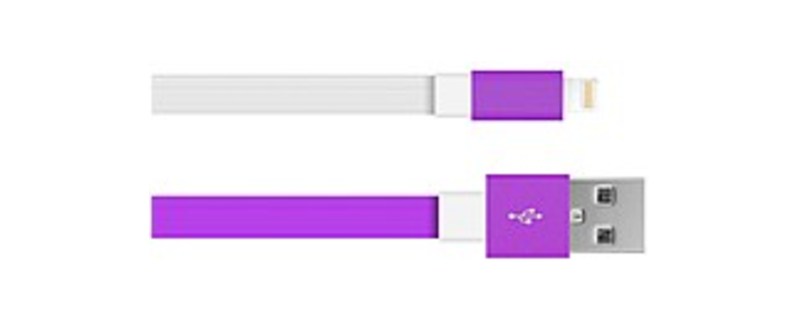 Just Wireless 705954051480 6 Feet Flat TPE Lightning to USB Charging Cable for iPhone - Purple