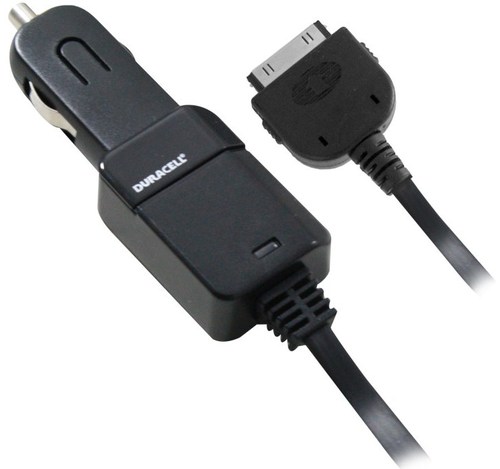 Duracell PRO150 Car Charger with 30-Pin Connector and 6 Feet Tangle Free Cord for iPod, iPhone, iPad