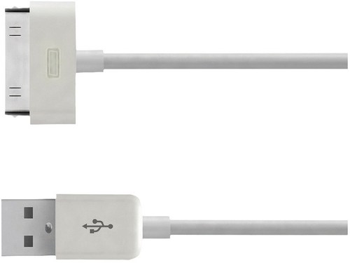 Just Wireless 705954051008 5 Feet 30-Pin to USB Charge Cable - White