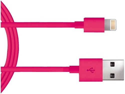 Just Wireless 705954051022 3 Feet Lightning to USB Charging Cord - Pink