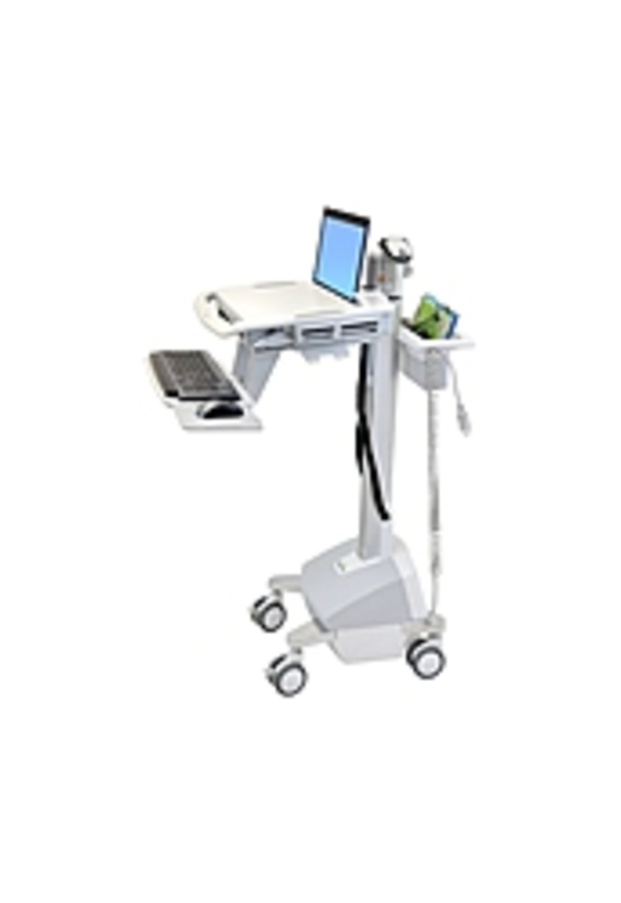 Ergotron StyleView EMR Laptop Cart, LiFe Powered - 20 lb Capacity - 4 Casters - Aluminum, Plastic, Zinc Plated Steel - 18.3" Width x 50.5" Height - Wh