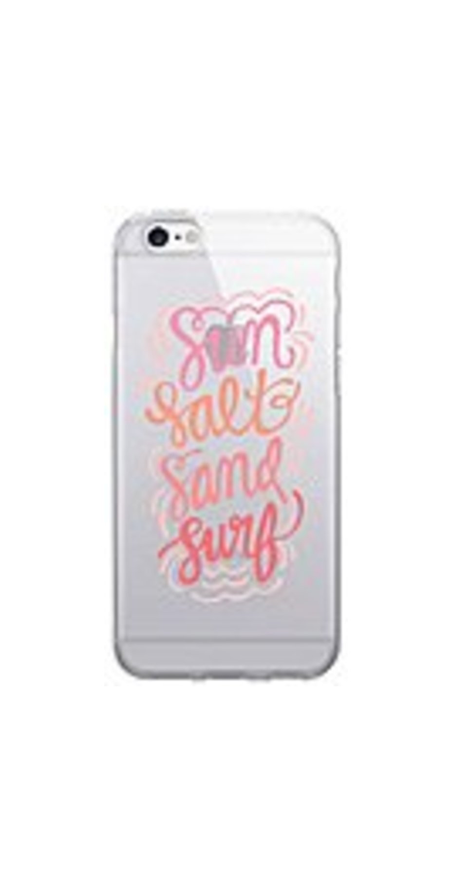 OTM Prints Clear Phone Case, Sun Salt Sand Surf Pink - iPhone 7/7S - For iPhone 7 - Sun Salt Sand Surf Pink - Clear - Wear Resistant, Tear Resistant