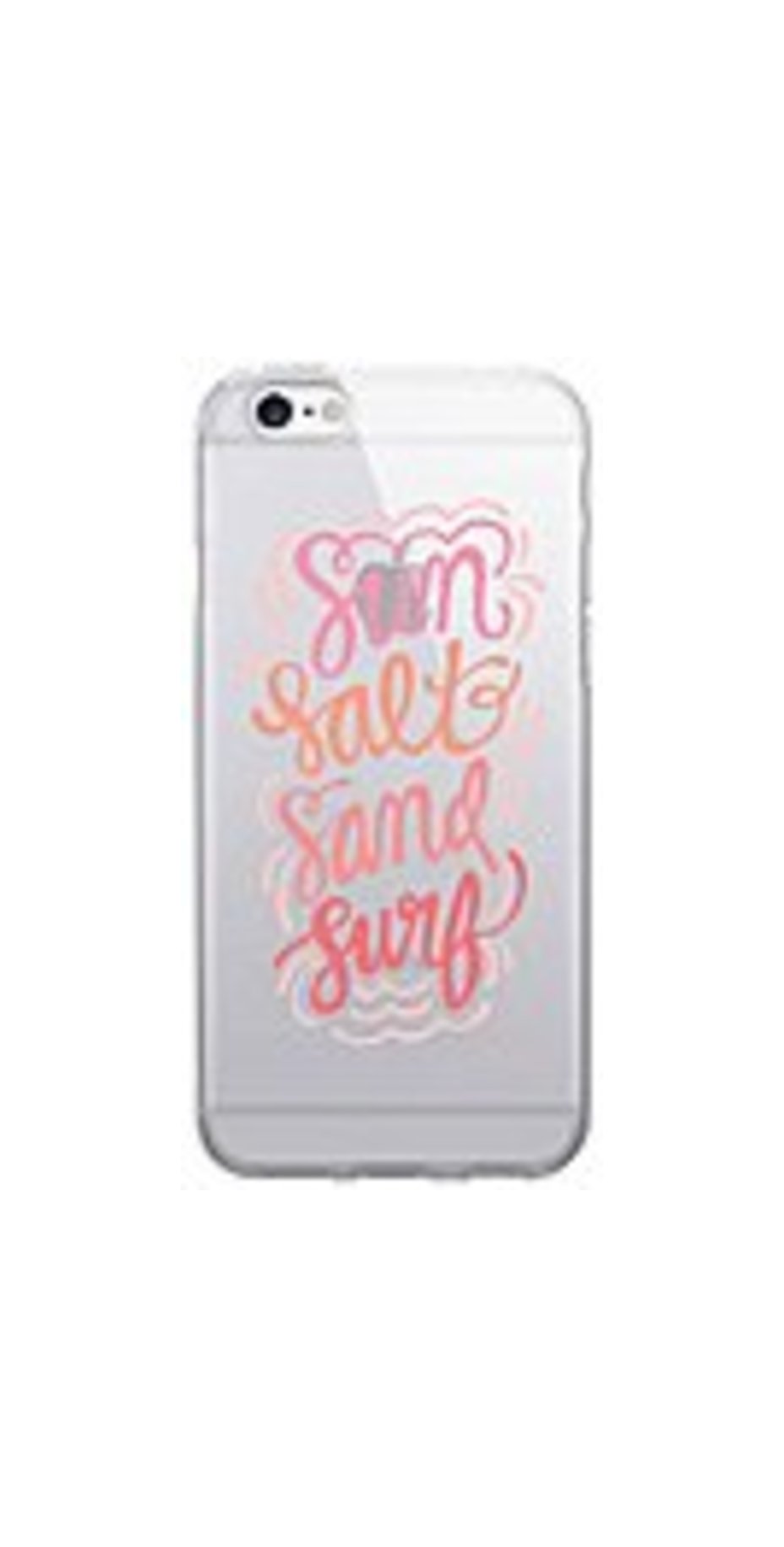 OTM Prints Clear Phone Case, Sun Salt Sand Surf Pink - iPhone 7/7S - For iPhone 7 - Sun Salt Sand Surf Pink - Clear - Wear Resistant, Tear Resistant