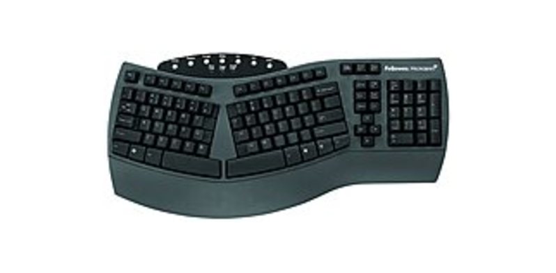 Fellowes 1099511 Microban Split Design Ergo Wired Keyboard - Black