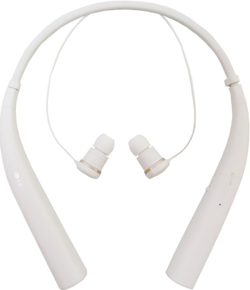 LG Tone Pro Wireless Stereo Headset - Stereo - White - Wireless - Bluetooth - 33 ft - Behind-the-neck, Earbud - Binaural - In-ear