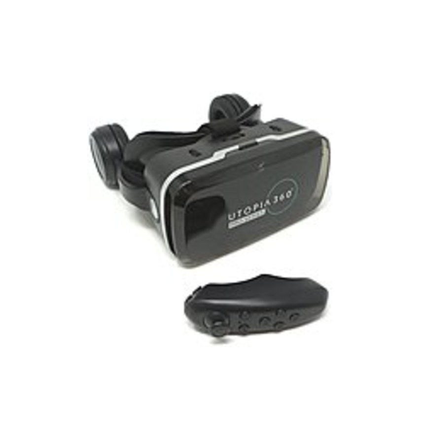 Emerge Technologies ReTrak ETVRPH Utopia 360 Virtual Reality Headset - Smartphone Compatibility - Bluetooth - Built-in Headphones - Black