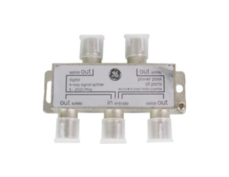 GE 030878382861 4-Way Digital Coax Splitter - Nickel