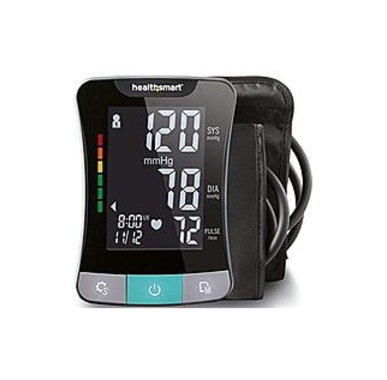 HealthSmart Premium Series 04-655-001 Upper Arm Talking Automatic Digital Blood Pressure Monitor - Black, Gray