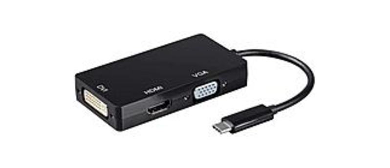 Monoprice 889028049297 121607 USB Type-C to 4K HDMI/Single Link DVI/VGA Passive Adapter - Black