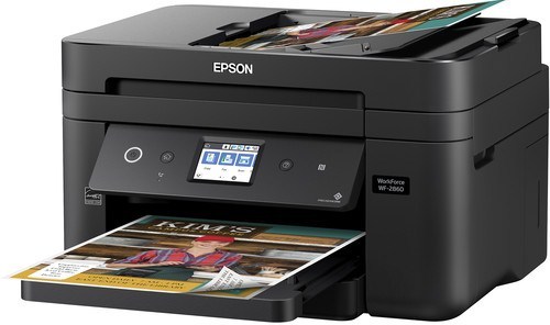 Epson Workforce C11CG28201 WF-2860 All-In-One Wireless Color Inkjet Printer, Copier, Scanner, Faxer - 14 ppm (Black), 7.5 ppm (Color) - U4800 x 1200 d