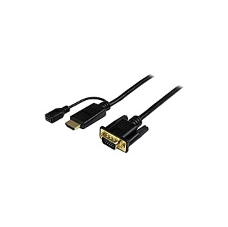 Image of StarTech.com 3 ft HDMI to VGA active converter cable - HDMI to VGA adapter - 1920x1200 or 1080p - HDMI/VGA for Video Device, Monitor, Projector - 3 ft