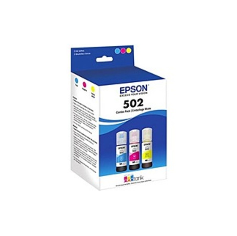 Epson T502, Multi-Color Ink Cartridges, C/M/Y 3-Pack - Inkjet - Cyan, Magenta, Yellow - 3 Pack