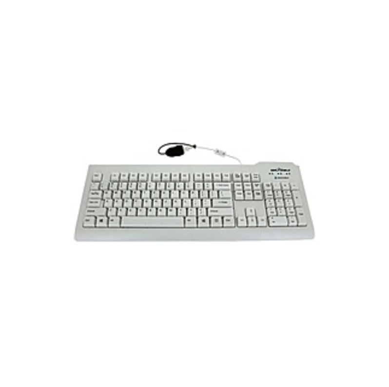 Seal Shield Silver Seal Medical Grade Keyboard - Cable Connectivity - USB Interface - 104 Key - English (US) - Compatible with PC, Mac - Membrane - Wh