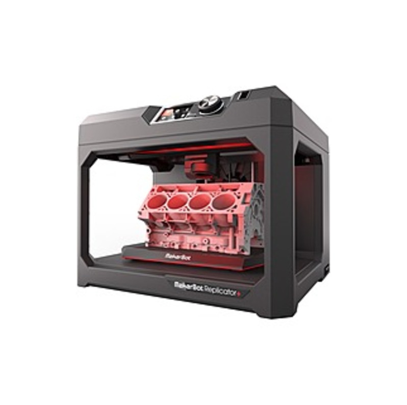 MakerBot Replicator+ 3D Printer - 6.50" x 7.68" x 11.61" Build Size - Fused Deposition Modeling - Single Jet - 3.9 mil Layer - 68.9 mil Filament - Pol