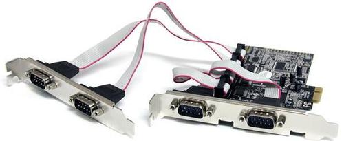 StarTech PEX4S553 4-Port Native PCI Express RS232 Serial Adapter Card with 16550 UART