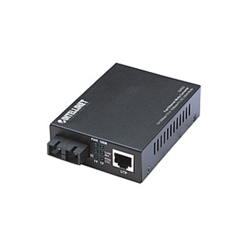 Intellinet Network Solutions Fast Ethernet RJ45 to SC, Multi-Mode, 1.24 miles (2 km) Media Converter - 10/100Base-TX to 100Base-FX