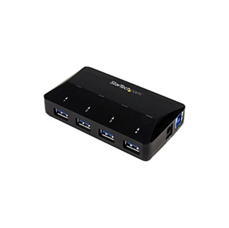 StarTech.com 4-Port USB 3.0 Hub plus Dedicated Charging Port - 1 x 2.4A Port - Desktop USB Hub and Fast-Charging Station - USB - External - 5 USB Port