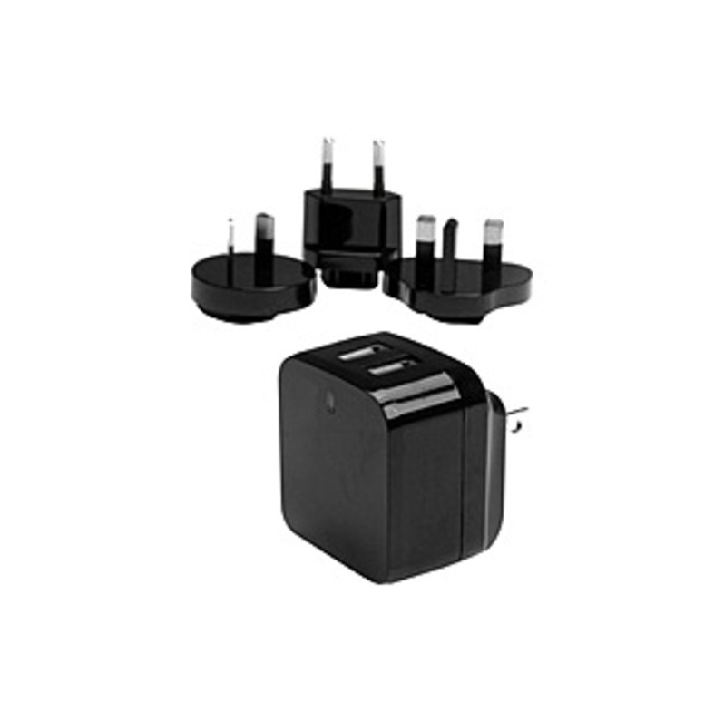 StarTech.com Dual Port USB Wall Charger - High Power (17 Watt / 3.4 Amp) - Travel Charger (International) - 17 W Output Power - 120 V AC, 230 V AC Inp