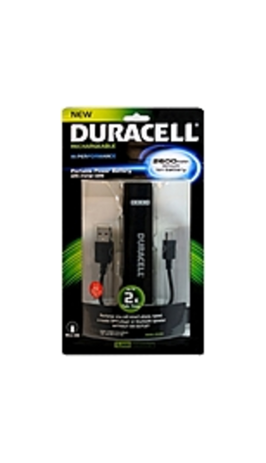 Duracell Power Bank - For Tablet PC, e-book Reader, MP3 Player, Bluetooth Speaker, Smartphone - Lithium Ion (Li-Ion) - 2600 mAh