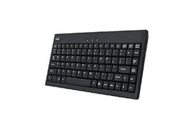 Adessonic AKB-110B EasyTouch Mini External USB Wired Keyboard for PC - USB to PS/2 Adapter  - Black
