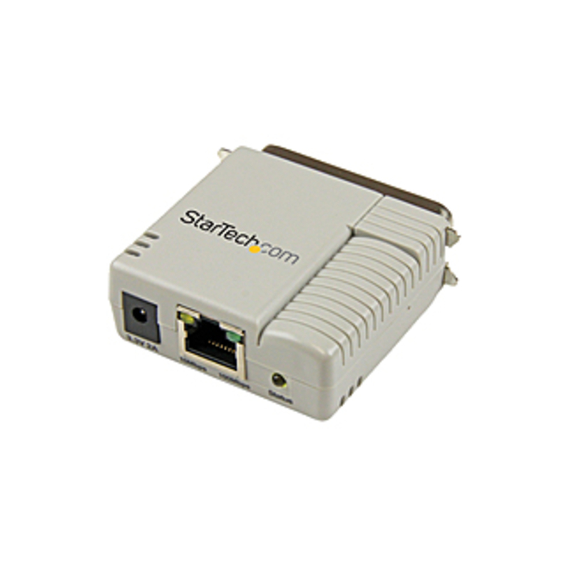 StarTech.com 1 Port 10/100 Mbps Ethernet Parallel Network Print Server - 1 x Network (RJ-45) - Fast Ethernet - External - 100 Mbit/s