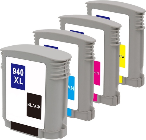Compatible HP CZ143FN-R 940 Ink Cartridges - Black XL / Cyan / Magenta / Yellow - Ink-jet