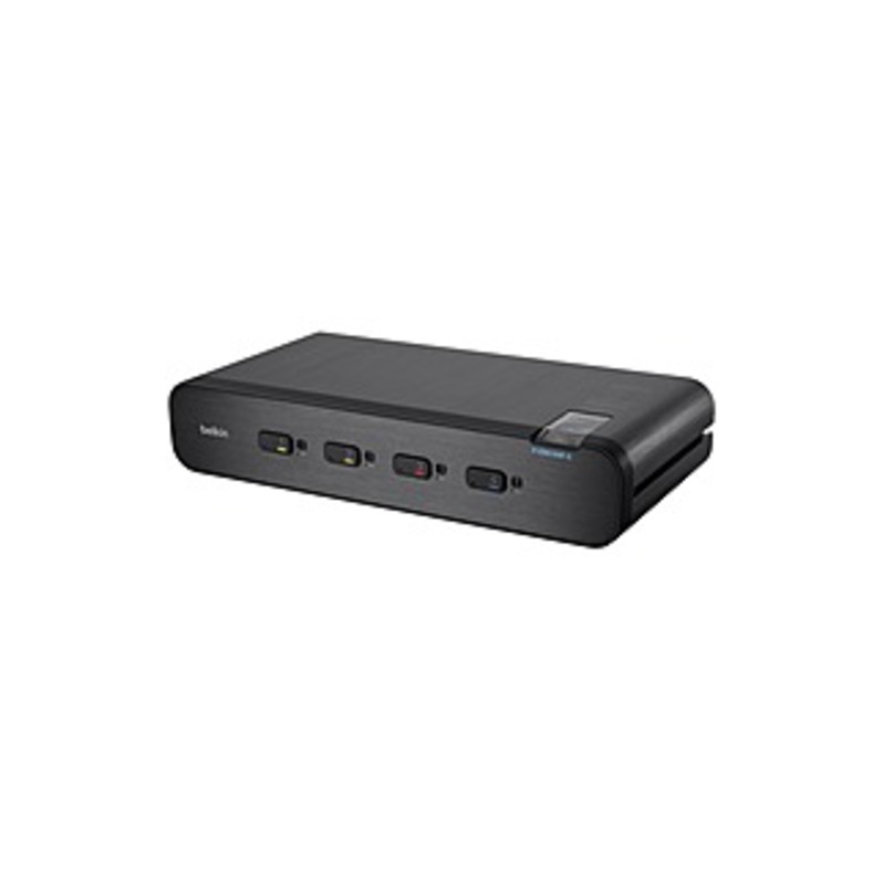 Linksys F1DN104F-3 - Advanced Secure Dual-Head DVI-I KVM Switch; 4-Port Plus, PP3.0 - 4 Computer(s) - 1 Local User(s) - 3840 x 2160 - 2 x PS/2 Port -