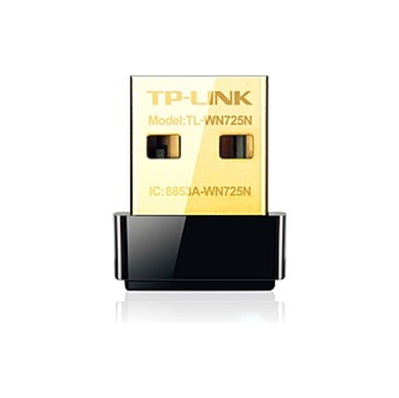 TP-LINK TL-WN725N Wireless N Nano USB Adapter, 150Mbps, Miniature Design, Plug in and Forget, Support Windows XP/Vista/7/8 - USB - 150 Mbps - 2.48 GHz