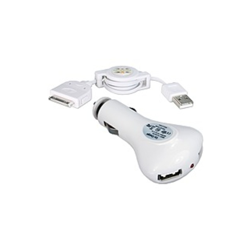 QVS 2-Port 2.1Amp USB Car Charger Kit for iPod/iPhone/iPad/iPad 2/iPad 3 - 12 V DC, 24 V DC Input Voltage - 5 V DC Output Voltage - 2.10 A Output Curr