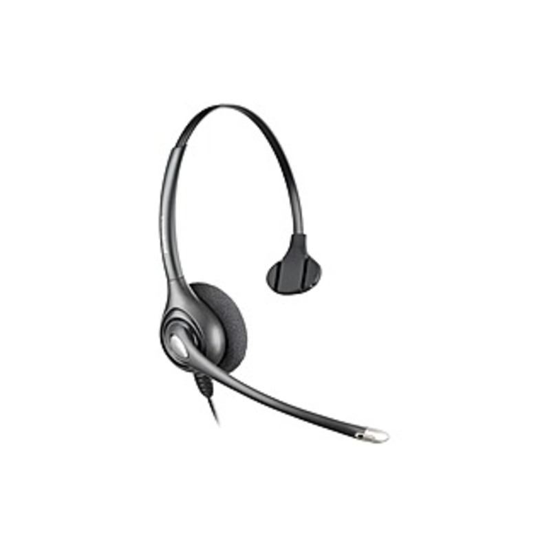 Plantronics SupraPlus Wideband Headset - Mono - Black - Wired - Over-the-head - Monaural - Supra-aural - Noise Canceling