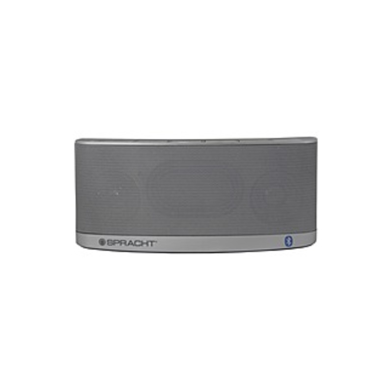 Spracht Blunote2.0 Speaker System - 10 W RMS - Wireless Speaker(s) - Portable - Battery Rechargeable - Silver - Bluetooth - USB - Wireless Audio Strea