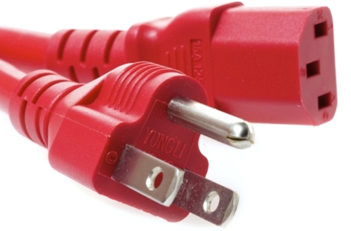 Stay Online PF51514C13120R 10 Feet NEMA 5-15 Male Plug to IEC320 Power Cord - Red