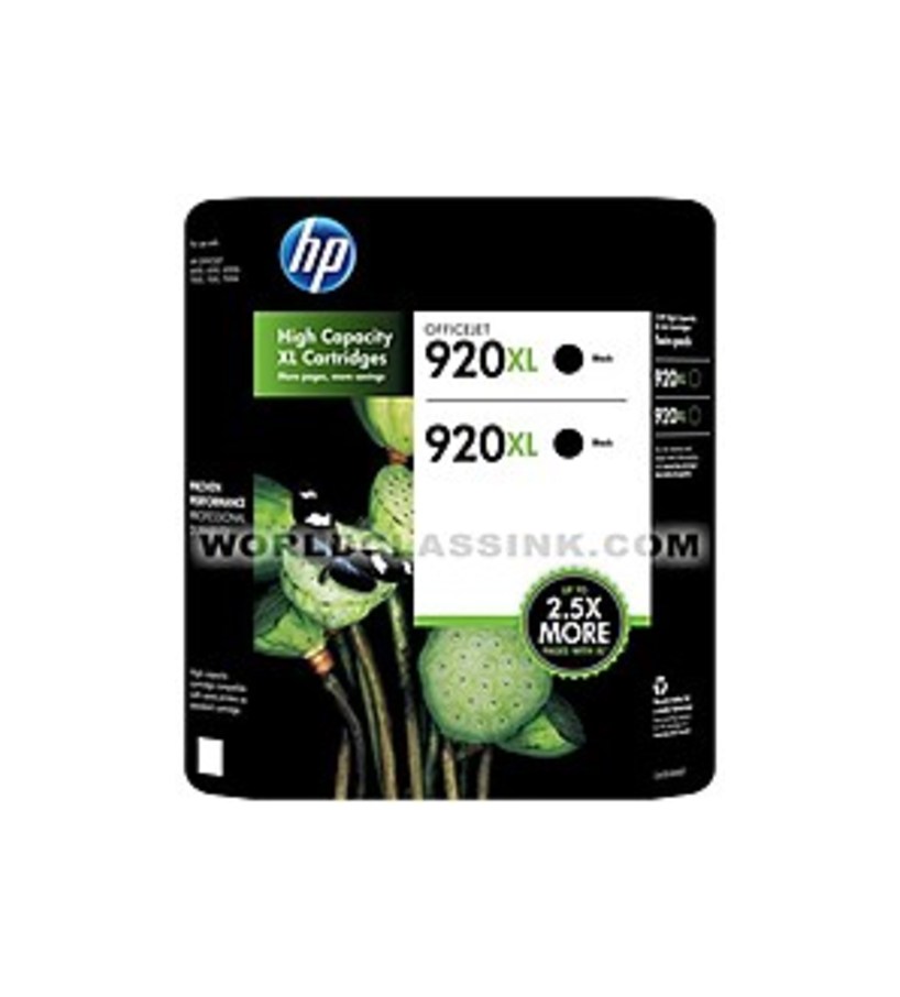 HP CN701BN 920XL High Yield Ink Cartridge - 2-Pack - Black