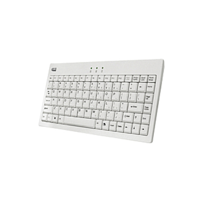 Adesso EasyTouch AKB-110W Mini Keyboard - USB, PS/2 - 87 Keys - White