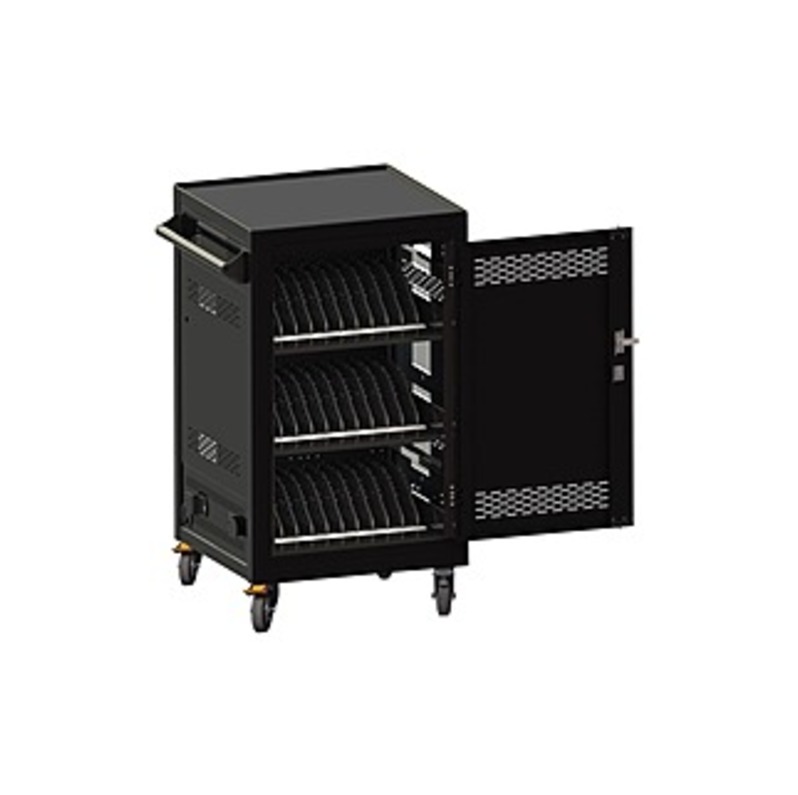 Anywhere Cart 30 Bay Cart - 4 Casters - 4" Caster Size - Metal - 24.3" Width x 25.2" Depth x 44.9" Height - For 30 Devices
