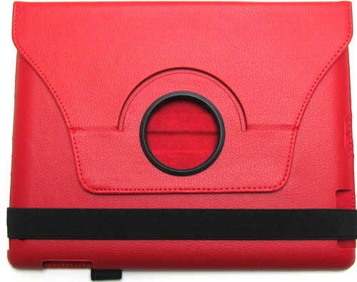 eForCity PAPPIPADLC44 Protective Carrying Folio Case for iPad - Red - Scratch Proof - Synthetic Leather - 0.8