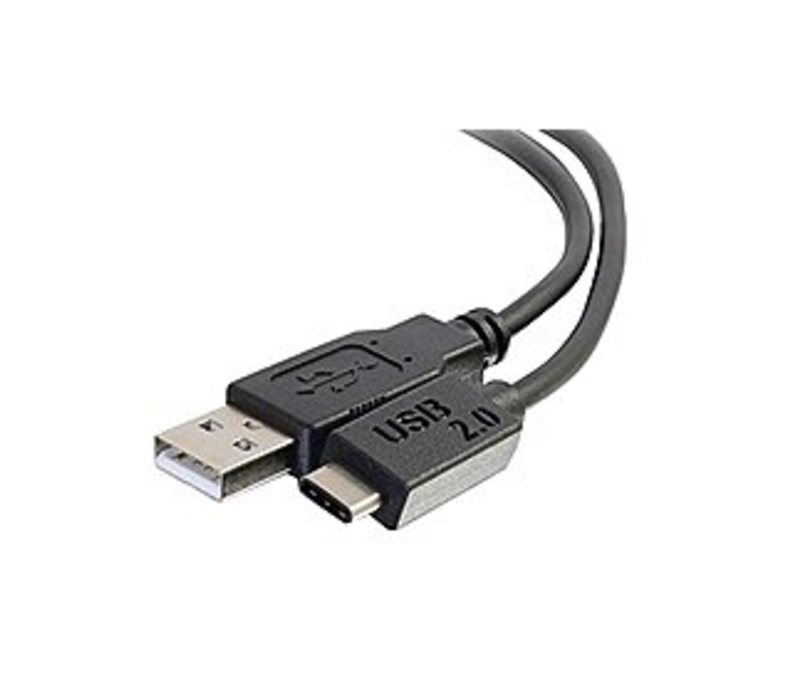 C2G 757120288718 6-Feet USB 2.0 USB-C Male to USB-A Male Cable - Black