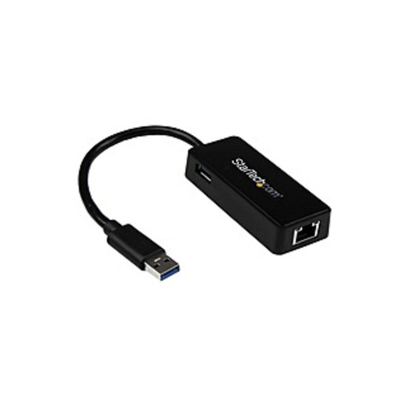 http://www.techforless.com - StarTech.com USB 3.0 to Gigabit Ethernet Adapter NIC w/ USB Port – Black – Add a Gigabit Ethernet port and a USB 3.0 pass-through port to your laptop 25.49 USD