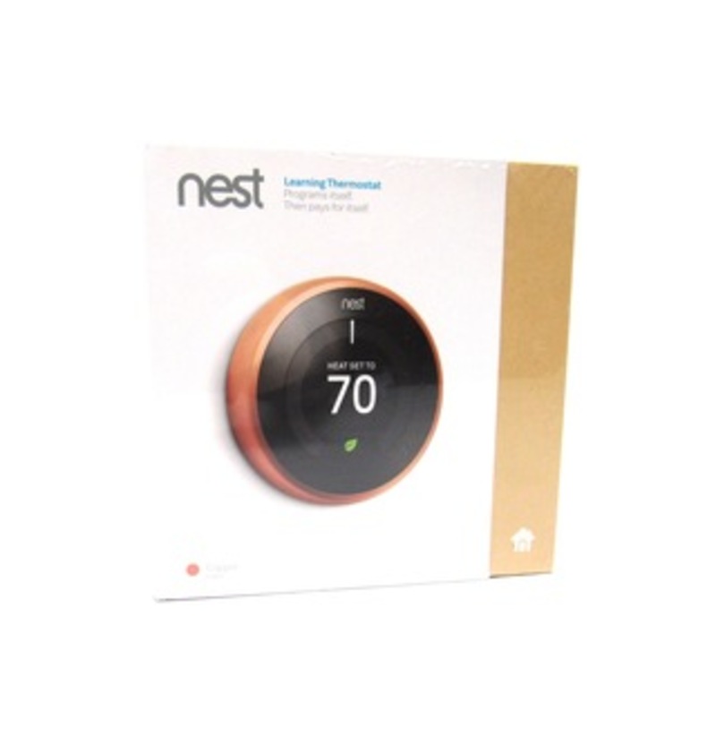 Nest T3021US 3rd Generation Learning Thermostat - Bluetooth - Copper