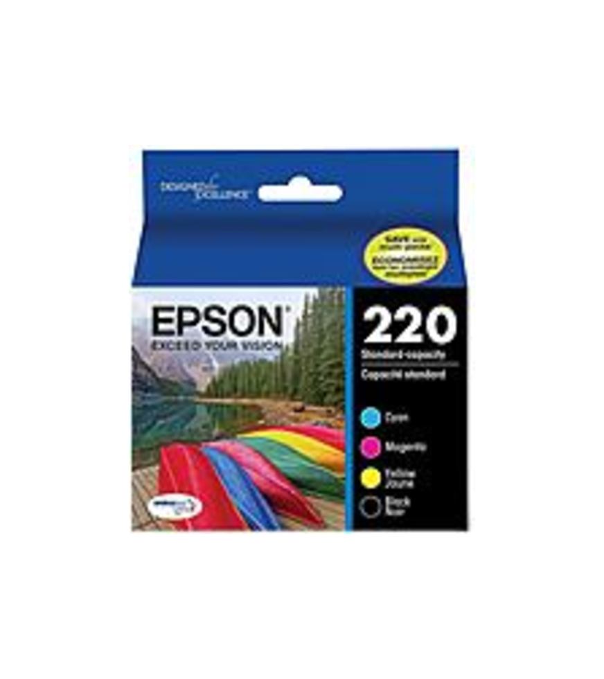 Epson DURABrite Ultra Ink 220 Ink Cartridge - Black, Cyan, Magenta, Yellow - Inkjet - Standard Yield - 4 / Pack