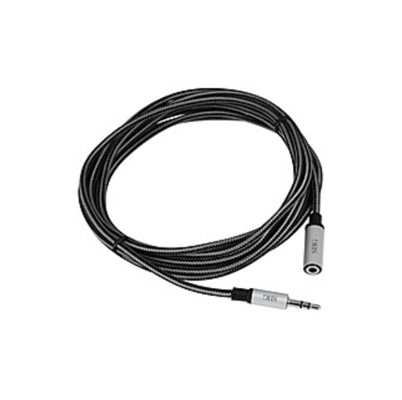 SIIG Woven Fabric Braided 3.5mm Stereo Aux Cable (M/F) - 3M - 9.80 ft Mini-phone Audio Cable for Audio Device, Smartphone, Tablet, MP3 Player, Speaker
