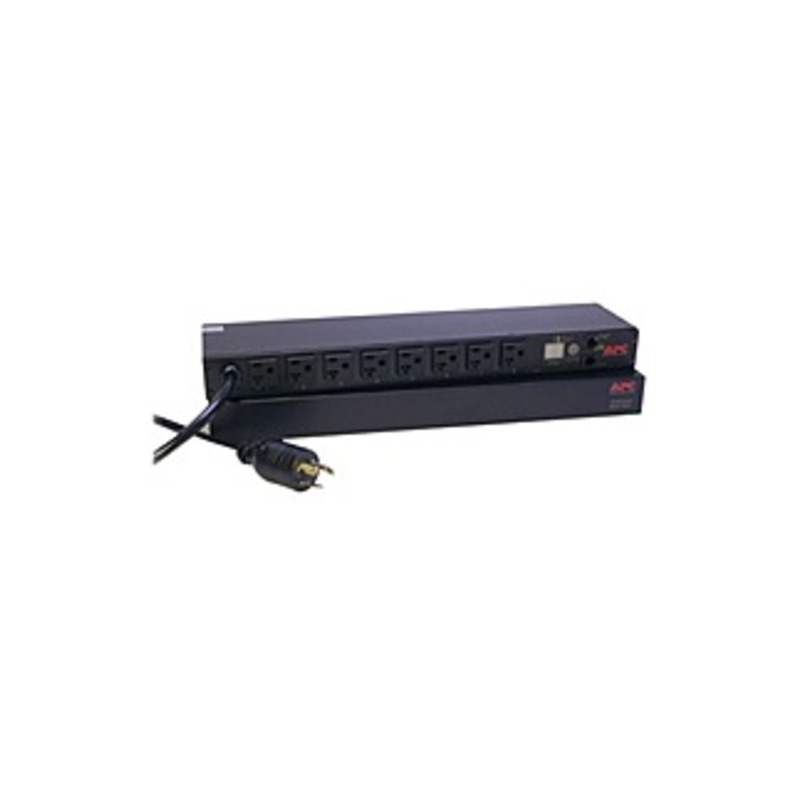 APC by Schneider Electric Rack PDU, Switched, 1U, 20A, 120V, (8)5-20 - Switched - NEMA L5-20P - 8 x NEMA 5-20R - 120 V AC - 2400 W - Network (RJ-45) -
